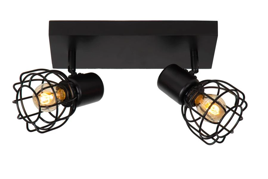 Lucide FILOX - Ceiling spotlight - 2xE14 - Black - on