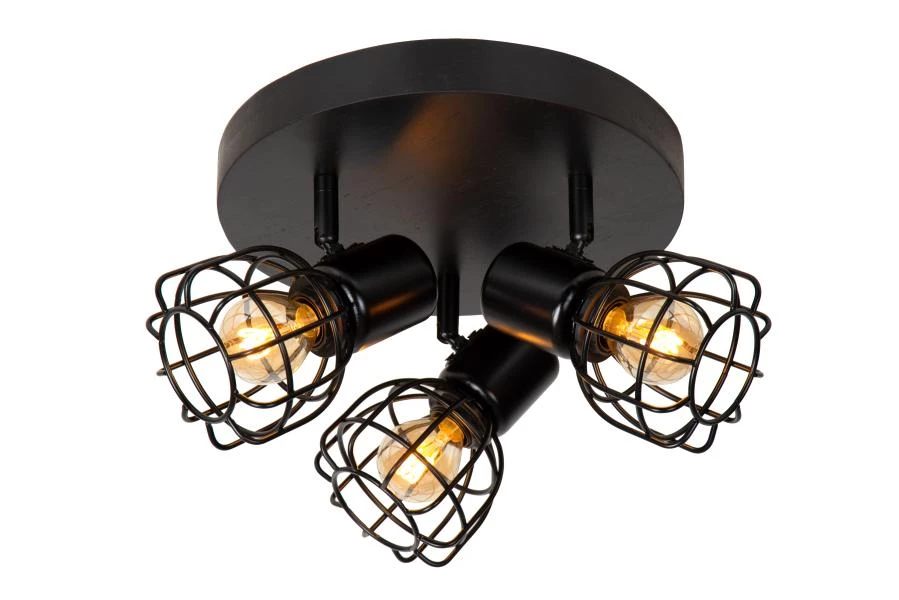 Lucide FILOX - Ceiling spotlight - Ø 25 cm - 3xE14 - Black - on