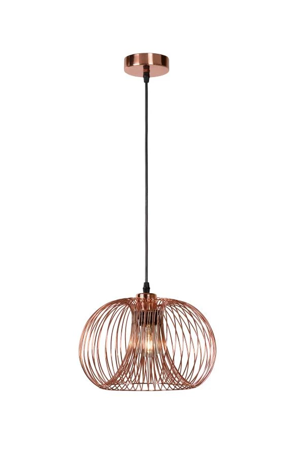 Lucide VINTI - Hanglamp - Ø 30 cm - 1xE27 - Koper - aan 7