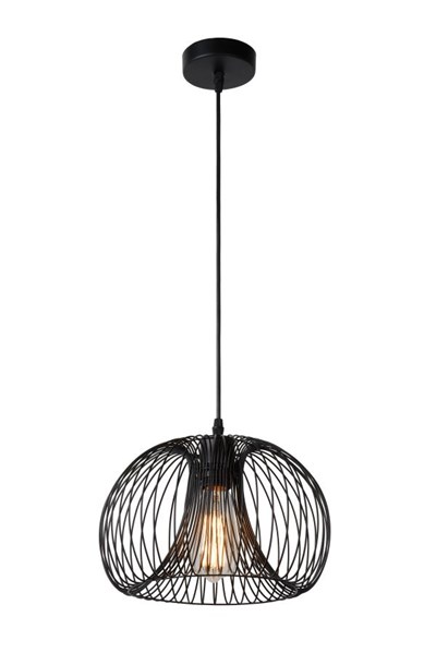 Lucide VINTI - Hanglamp - Ø 30 cm - 1xE27 - Zwart