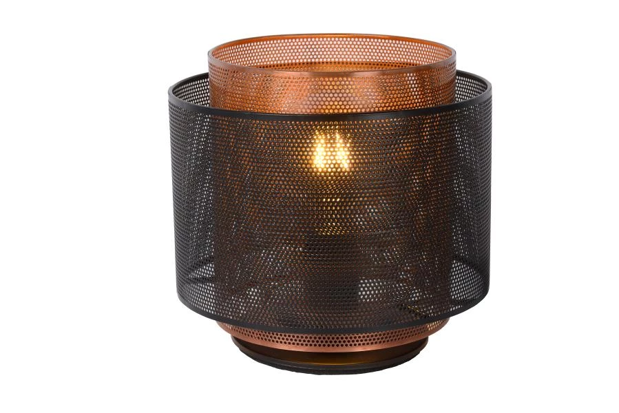 Lucide ORRIN - Tischlampe - Ø 25 cm - 1xE27 - Schwarz - EINgeschaltet