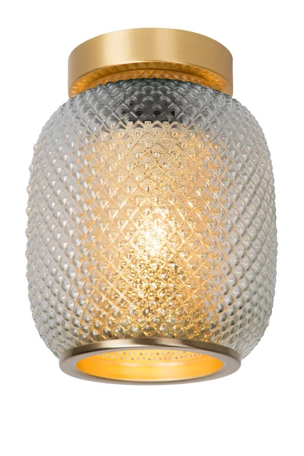 Lucide AGATHA - Plafonnière - Ø 18 cm - 1xE27 - Mat Goud / Messing - aan 2