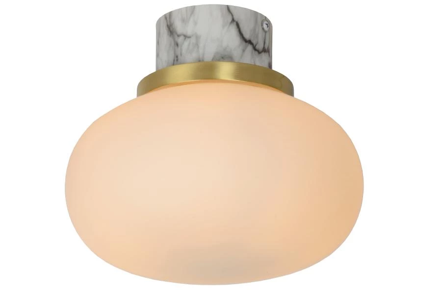 Lucide LORENA - Flush ceiling light Bathroom - Ø 23 cm - 1xE27 - IP44 - Opal - on 1