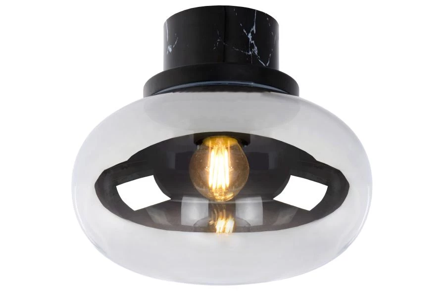 Lucide LORENA - Flush ceiling light Bathroom - Ø 23 cm - 1xE27 - IP44 - Smoke Grey - on 5