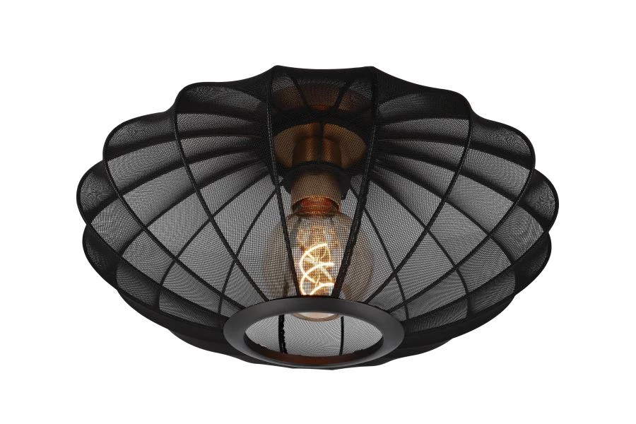 Lucide CORINA - Lámpara de techo Dentro/Fuera - Ø 40 cm - 1xE27 - Negro - AAN