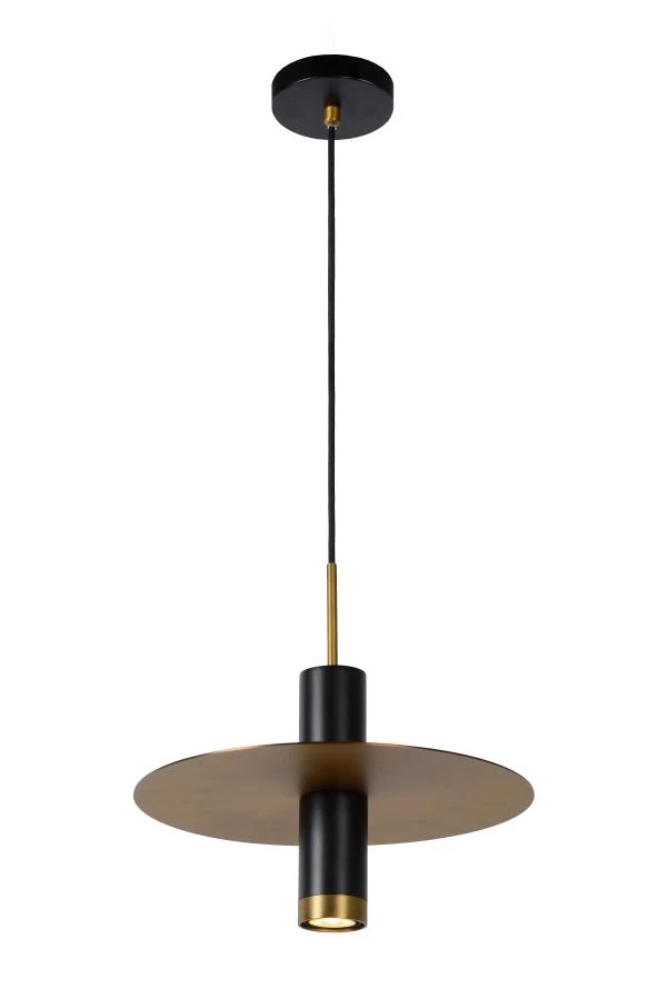 Lucide SELIN - Hanglamp - Ø 35 cm - 1xGU10 - Zwart - aan