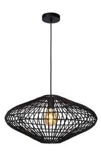 Lucide MAGALI - Hanglamp - Ø 56 cm - 1xE27 - Zwart aan