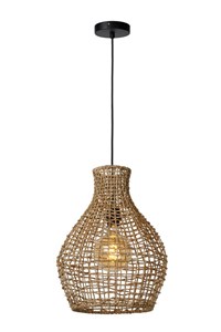 Lucide ALBAN - Pendant light - Ø 35 cm - 1xE27 - Natural on 2