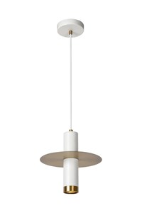 Lucide SELIN - Pendelleuchten Badezimmer - Ø 6 cm - 1xGU10 - IP44 - Weiß AAN 1