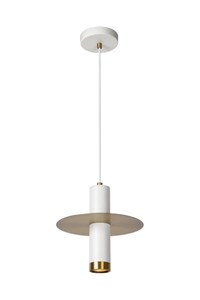 Lucide SELIN - Hanglamp Badkamer - Ø 6 cm - 1xGU10 - IP44 - Wit aan 1