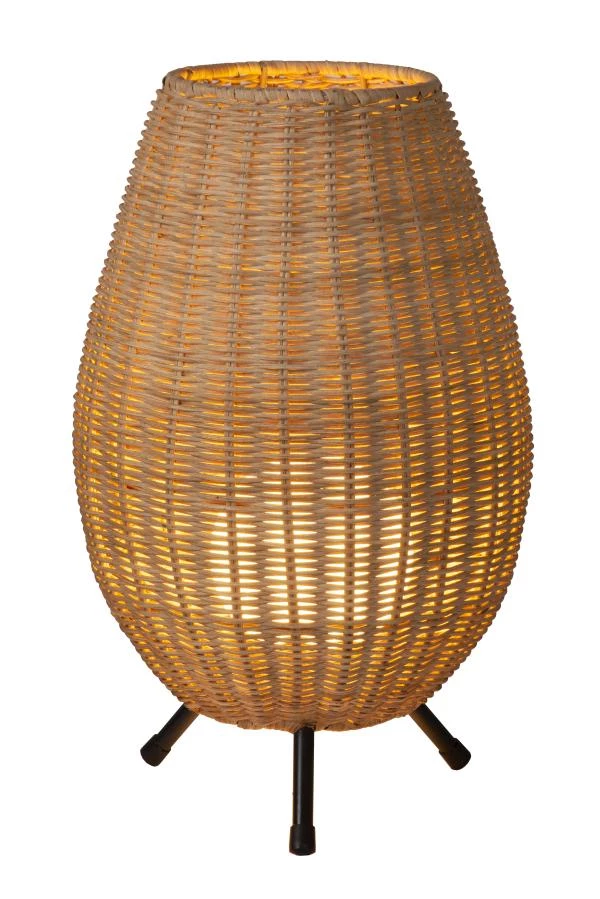 Lucide COLIN - Lampe de table - Ø 22 cm - 1xG9 - Bois clair - allumé 2
