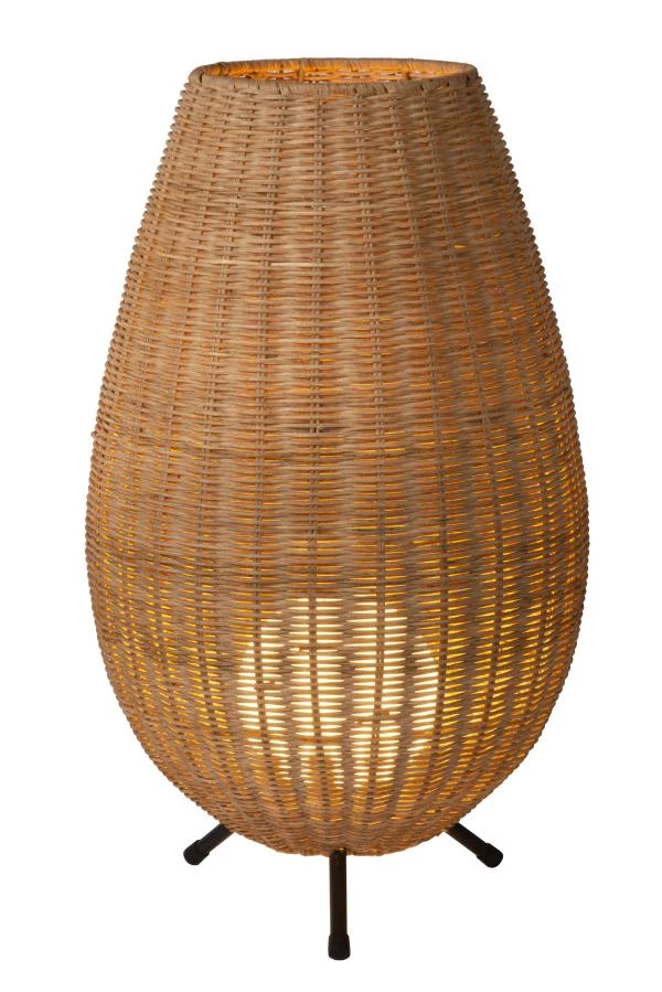 Lucide COLIN - Lampe de table - Ø 30 cm - 1xG9 - Naturel - allumé 2