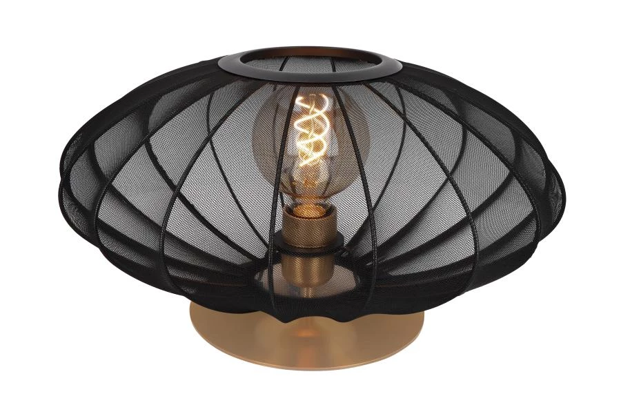 Lucide CORINA - Lámpara de mesa - Ø 40 cm - 1xE27 - Negro - AAN