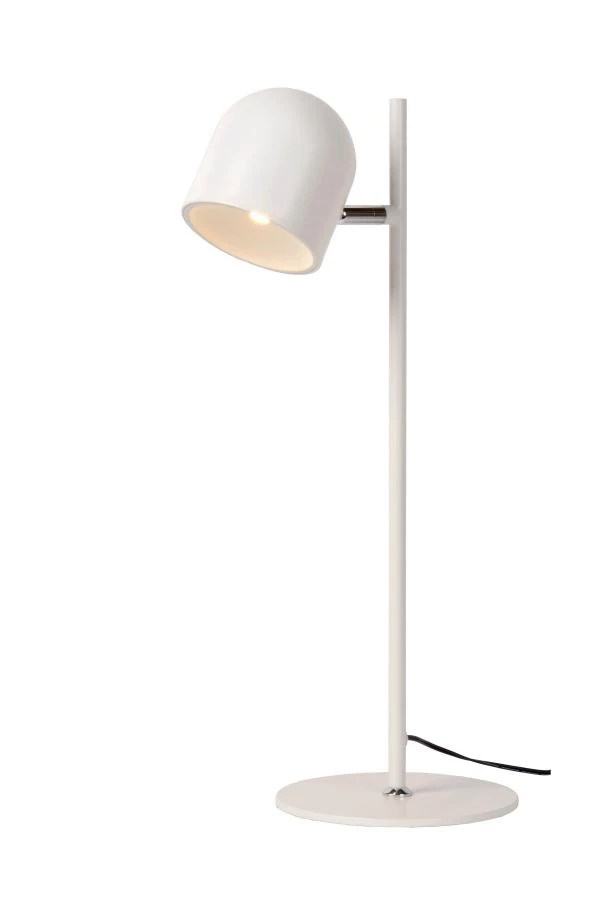 Lucide SKANSKA - Bureaulamp - Ø 16 cm - LED Dimb. - 1x7W 3000K - Wit - aan 1
