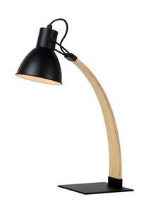 Lucide CURF - Bureaulamp - 1xE27 - Zwart aan