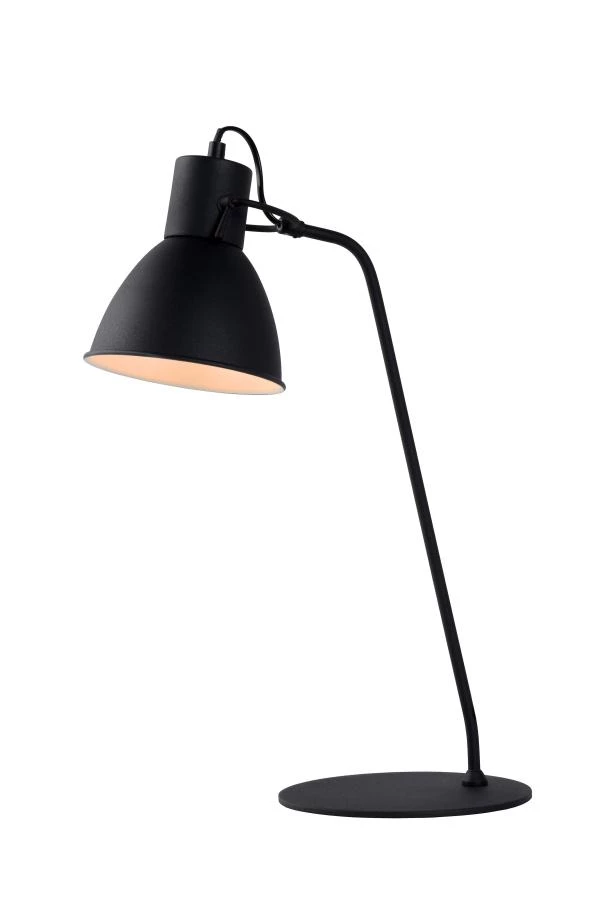 Lucide SHADI - Lampe de bureau - Ø 20 cm - 1xE14 - Noir - allumé