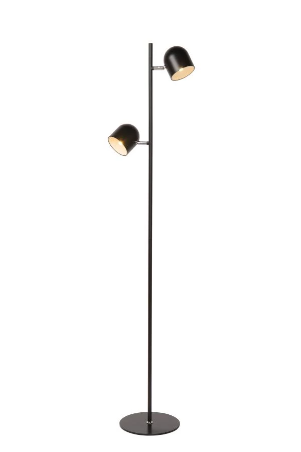 Lucide SKANSKA - Vloerlamp - LED Dimb. - 2x5W 3000K - Zwart - aan
