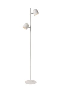 Lucide SKANSKA - Vloerlamp - LED Dimb. - 2x5W 3000K - Wit aan 1