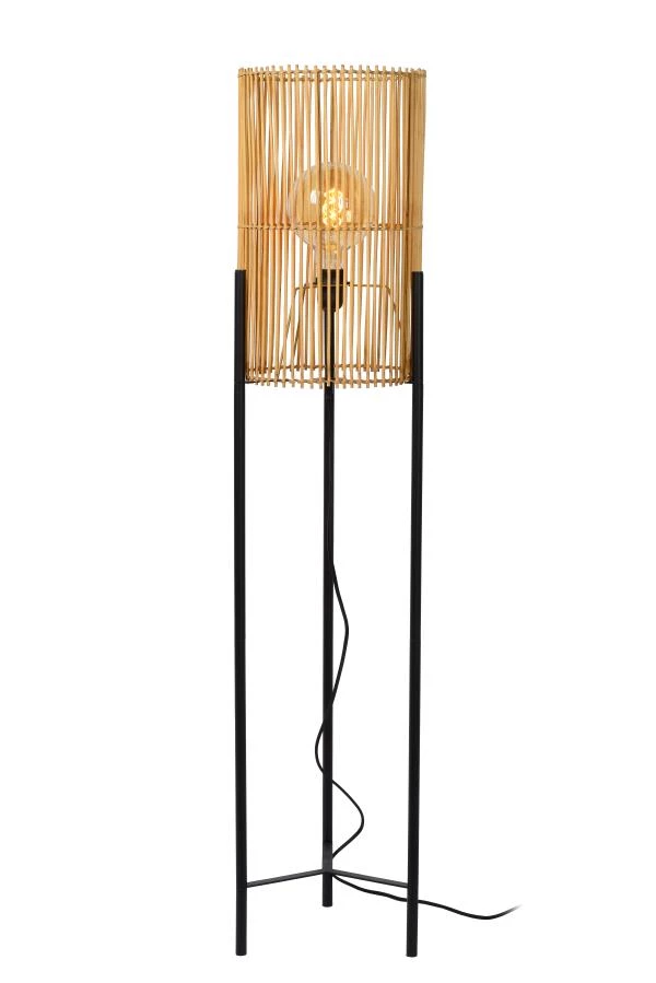 Lucide JANTINE - Floor lamp - Ø 30 cm - 1xE27 - Light wood - on 2