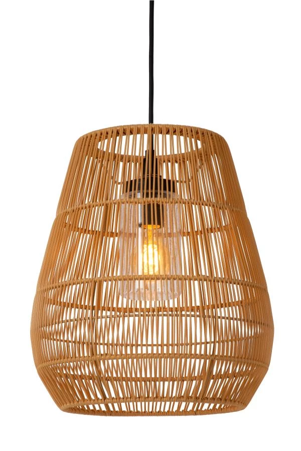 Lucide NERIDA - Hanglamp Binnen/Buiten - Ø 35 cm - 1xE27 - IP44 - Naturel - aan 2