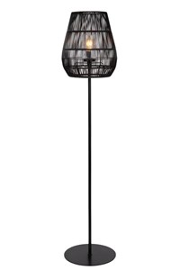 Lucide NERIDA - Vloerlamp Buiten - Ø 35 cm - 1xE27 - IP44 - Zwart aan