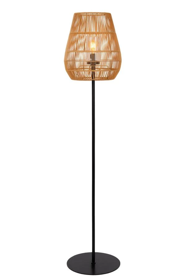 Lucide NERIDA - Vloerlamp Binnen/Buiten - Ø 35 cm - 1xE27 - IP44 - Naturel - aan 2