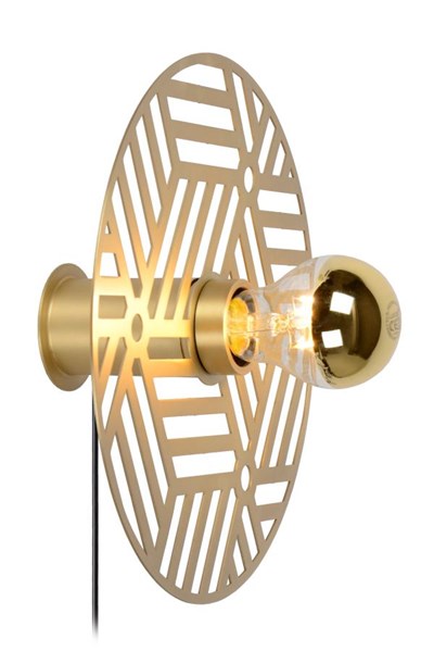 Lucide OLENNA - Wall light - Ø 25 cm - 1xE27 - Matt Gold / Brass
