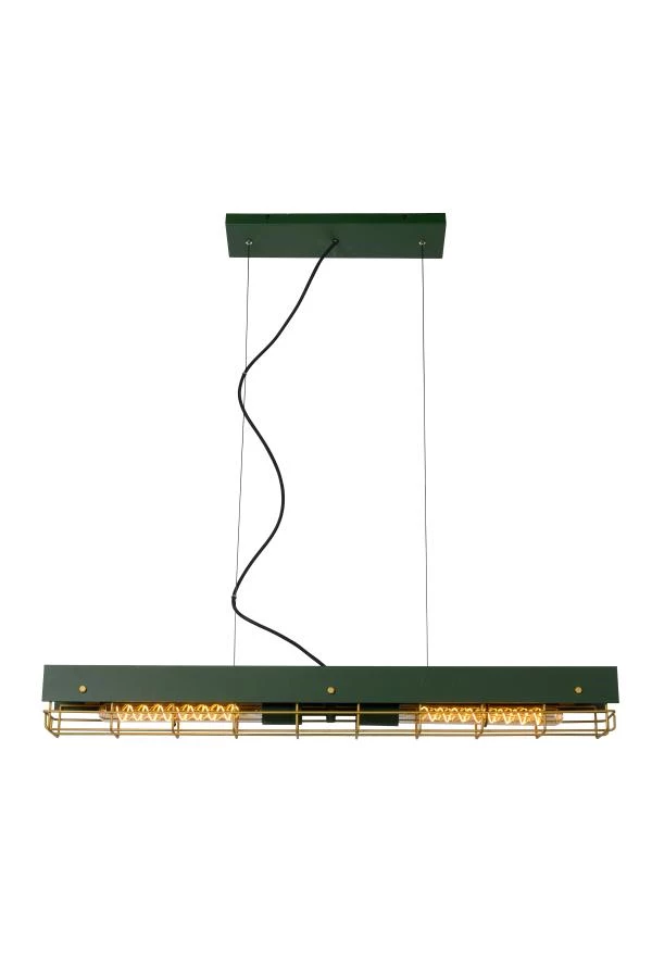 Lucide PENIGUET - Hanglamp - 2xE27 - Groen - aan 3