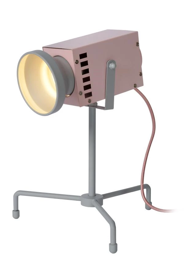 Lucide BEAMER - Tischlampe Kinderzimmer - LED - 1x3W 3000K - Rosa - EINgeschaltet 6