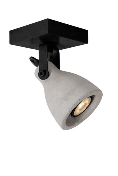 Lucide CONCRI-LED - Spot plafond - Ø 9 cm - LED Dim. - GU10 - 1x5W 3000K - Noir