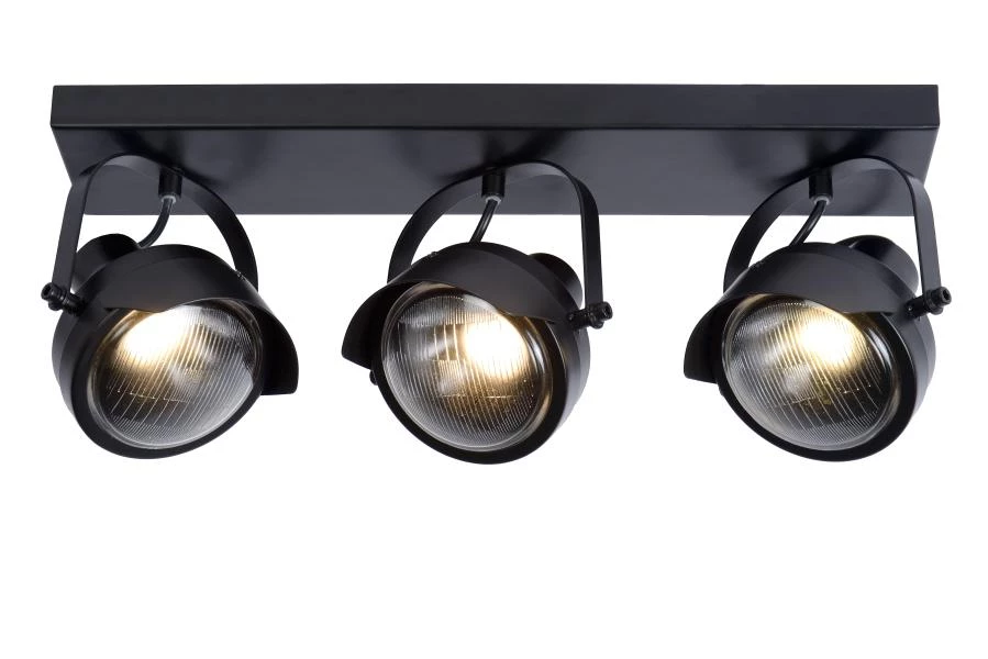 Lucide CICLETA - Spot plafond - 3xGU10 - Noir - allumé