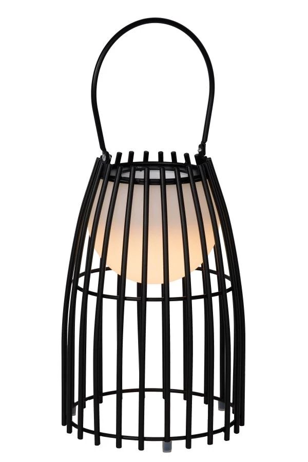 Lucide FJARA - Tafellamp Buiten - Ø 17,5 cm - LED Dimb. - 1x0,3W 3200K - IP44 - Zwart - aan