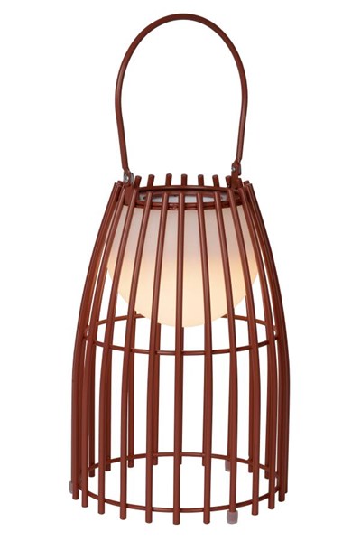 Lucide FJARA - Tafellamp Buiten - Ø 17,5 cm - LED Dimb. - 1x0,3W 2800K/3200K - IP44 - 3 StepDim - Roest bruin