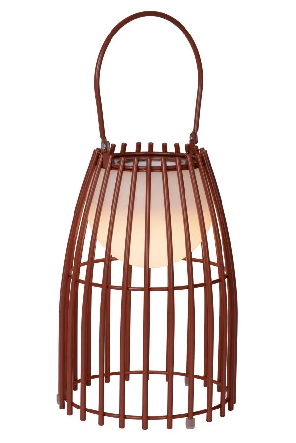 Lucide FJARA - Lampe de table Extérieur - Ø 17,5 cm - LED Dim. - 1x0,3W 3200K - IP44 - 3 StepDim - Rouille - allumé 7