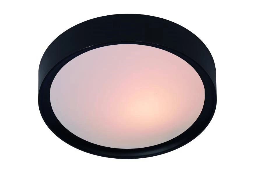 Lucide LEX - Lámpara de techo - Ø 33 cm - 2xE27 - Negro - encendido
