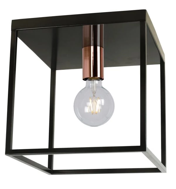 Lucide ARTHUR - Flush ceiling light - 1xE27 - Black - on