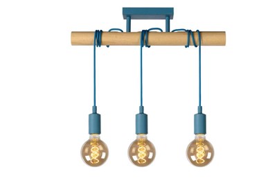 Lucide POLA - Flush ceiling light Children - 3xE27 - Blue