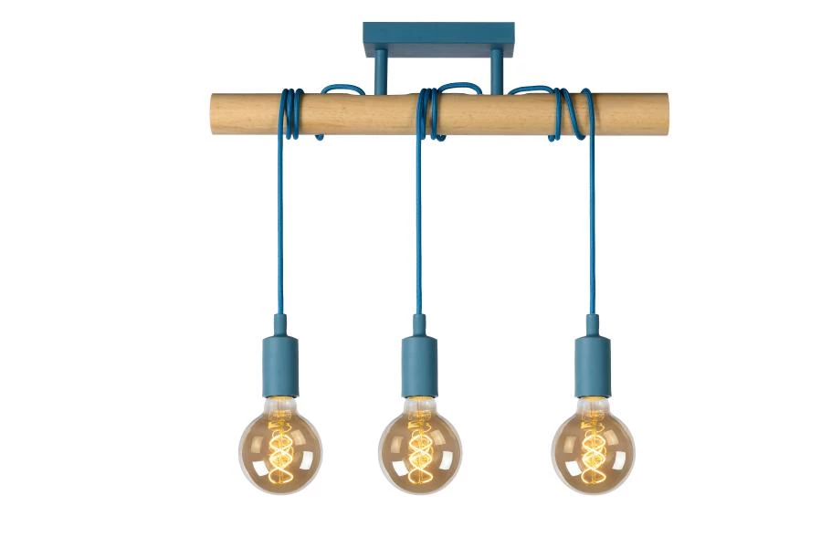 Lucide POLA - Flush ceiling light Children - 3xE27 - Blue - on 5