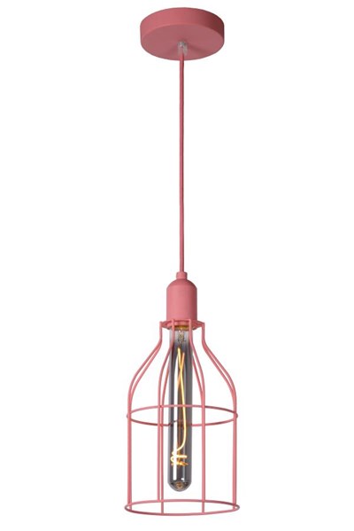 Lucide POLA - Hanglamp Kinderkamer - Ø 15 cm - 1xE27 - Roze