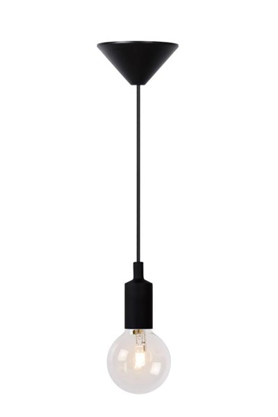 Lucide FIX - Lámpara colgante - Ø 10 cm - 1xE27 - Negro
