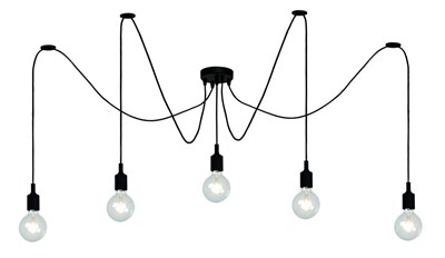 Lucide FIX - Pendant light - 5xE27 - Black