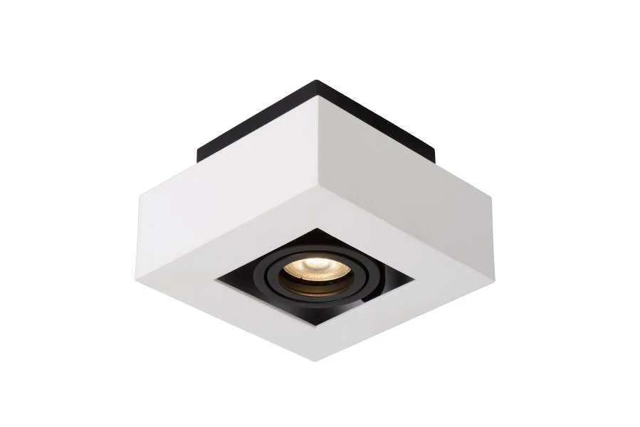 Lucide XIRAX - Spot plafond - LED Dim to warm - GU10 - 1x5W 2200K/3000K - Blanc - allumé 1