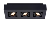 Lucide XIRAX - Deckenstrahler - LED Dim to warm - GU10 - 3x5W 2200K/3000K - Schwarz EINgeschaltet