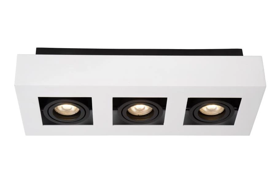 Lucide XIRAX - Ceiling spotlight - LED Dim to warm - GU10 - 3x5W 2200K/3000K - White - on 1