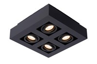 Lucide XIRAX - Spot plafond - LED Dim to warm - GU10 - 4x5W 2200K/3000K - Noir AAN