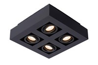 Lucide XIRAX - Foco de techo - LED Dim to warm - GU10 - 4x5W 2200K/3000K - Negro encendido