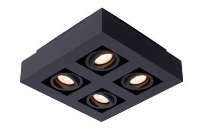 Lucide XIRAX - Ceiling spotlight - LED Dim to warm - GU10 - 4x5W 2200K/3000K - Black