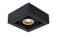 Lucide ZEFIX - Plafondspot - LED Dim to warm - GU10 - 1x12W 2200K/3000K - Zwart aan