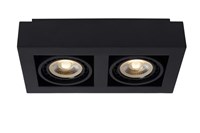 Lucide ZEFIX - Deckenstrahler - LED Dim to warm - GU10 (ES111) - 2x12W 2200K/3000K - Schwarz AAN