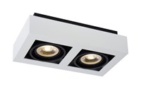 Lucide ZEFIX - Plafondspot - LED Dim to warm - GU10 (ES111) - 2x12W 2200K/3000K - Wit aan 1